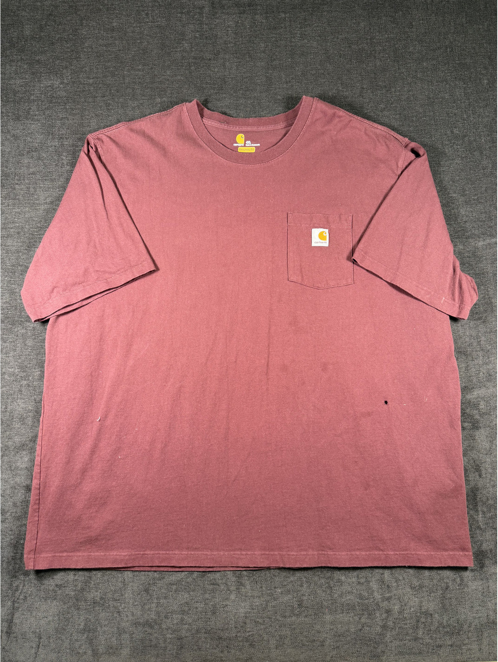Carhartt Men's Short Sleeve Pocket T-Shirt Burgundy Size 4XL